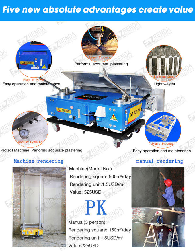 Light Weight 220V Input Spray Plastering Machine For Gypsum Ceiling Wall