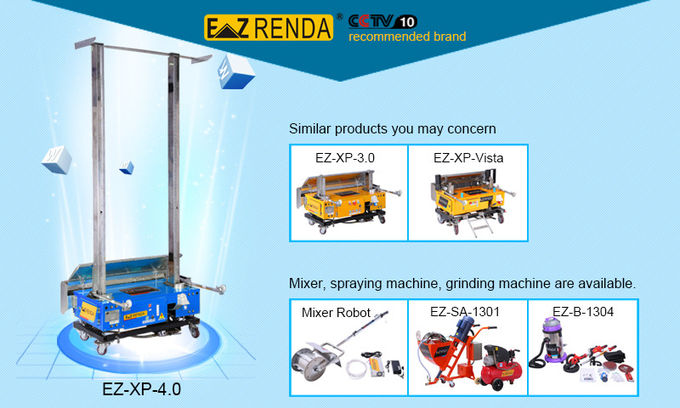 Brick Wall Automatic Plastering Machine 4-30mm Rendering Thickness 